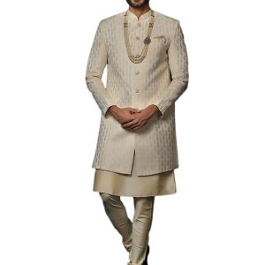 Men's Kurta Sherwani Churidar Set